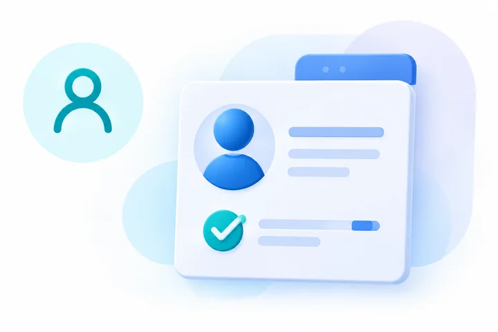 Tarjeta de perfil del paciente con una verificación